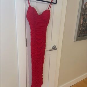 Windsor Red Ruched Maxi Dress
